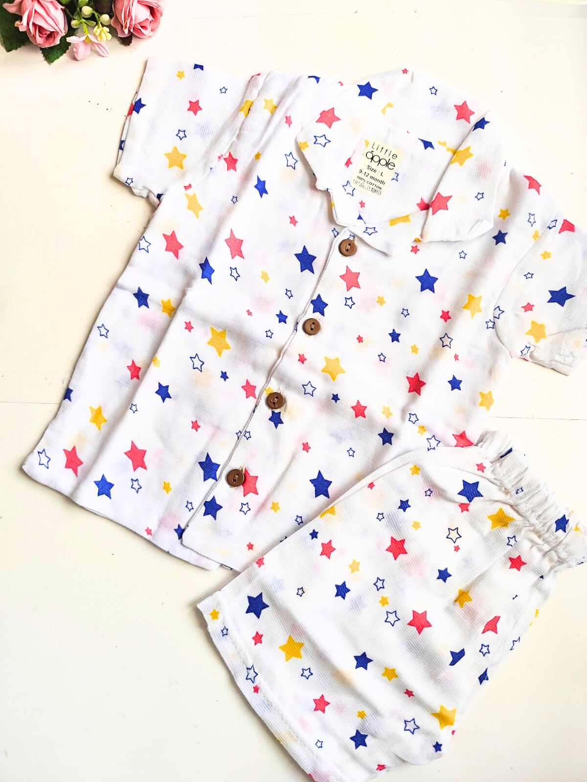 Muslin Collared Co Ord Set - Star Print image 0