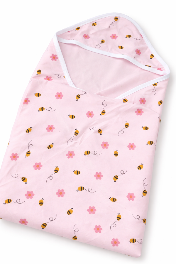 Hosiery Cotton Hooded Towel - Honeybee
