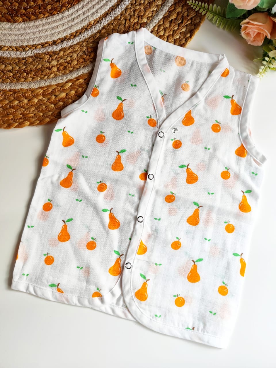 Muslin Button Jablas - Pear