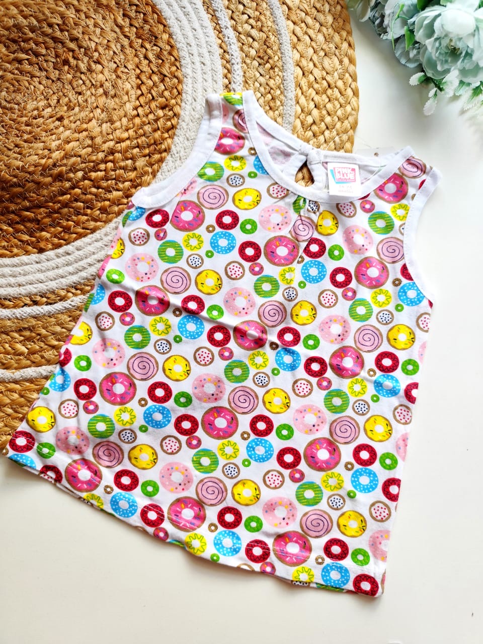 Kids Sleeveless Cotton Top - Sweet Donuts