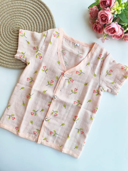 Half Sleeve Muslin Jabla - Floral