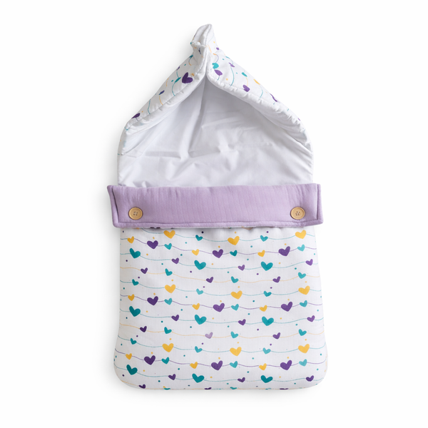 Muslin Carry Baby Nest - Heart Print