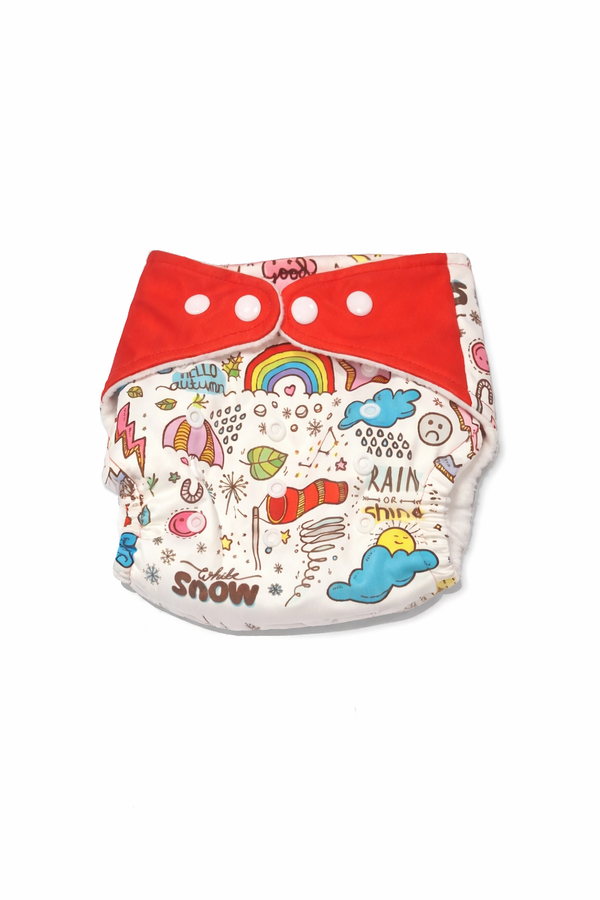 White Reusable Cloth Diaper (0 M - 3 Yrs)