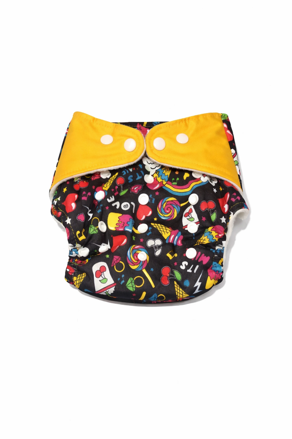 Black Reusable Cloth Diaper (0 M - 3 Yrs)