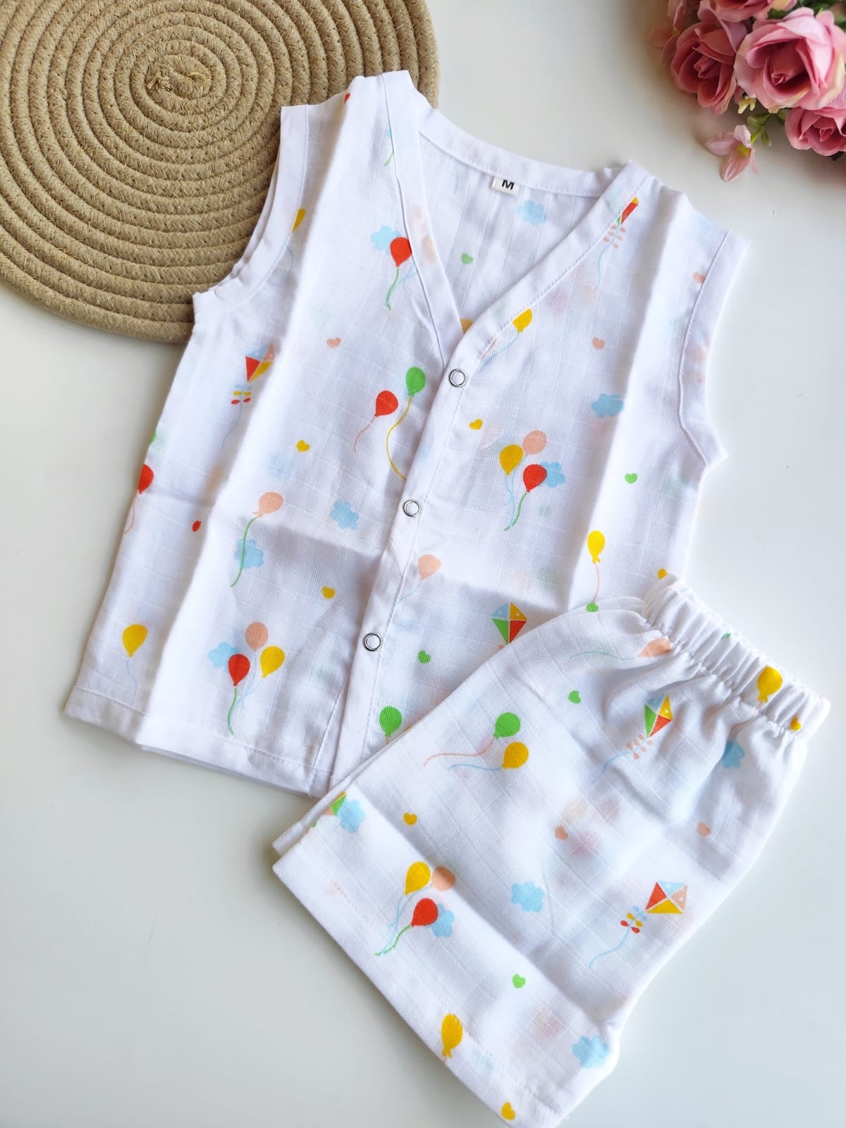 Muslin Sleeveless Co Ord Set - Balloon