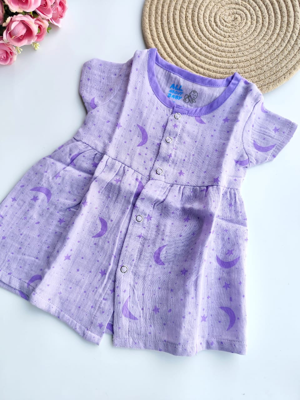 Muslin Frock - Moon & Stars