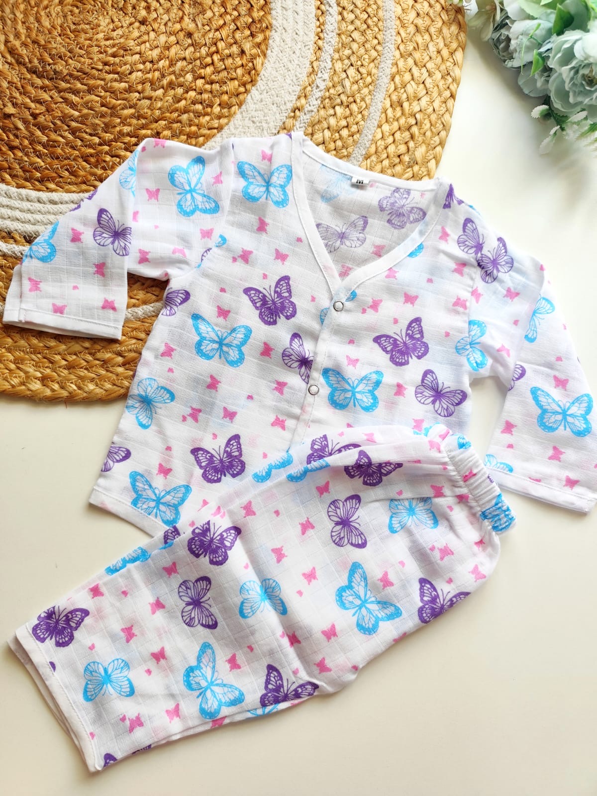 Muslin Night Suits - Butterfly