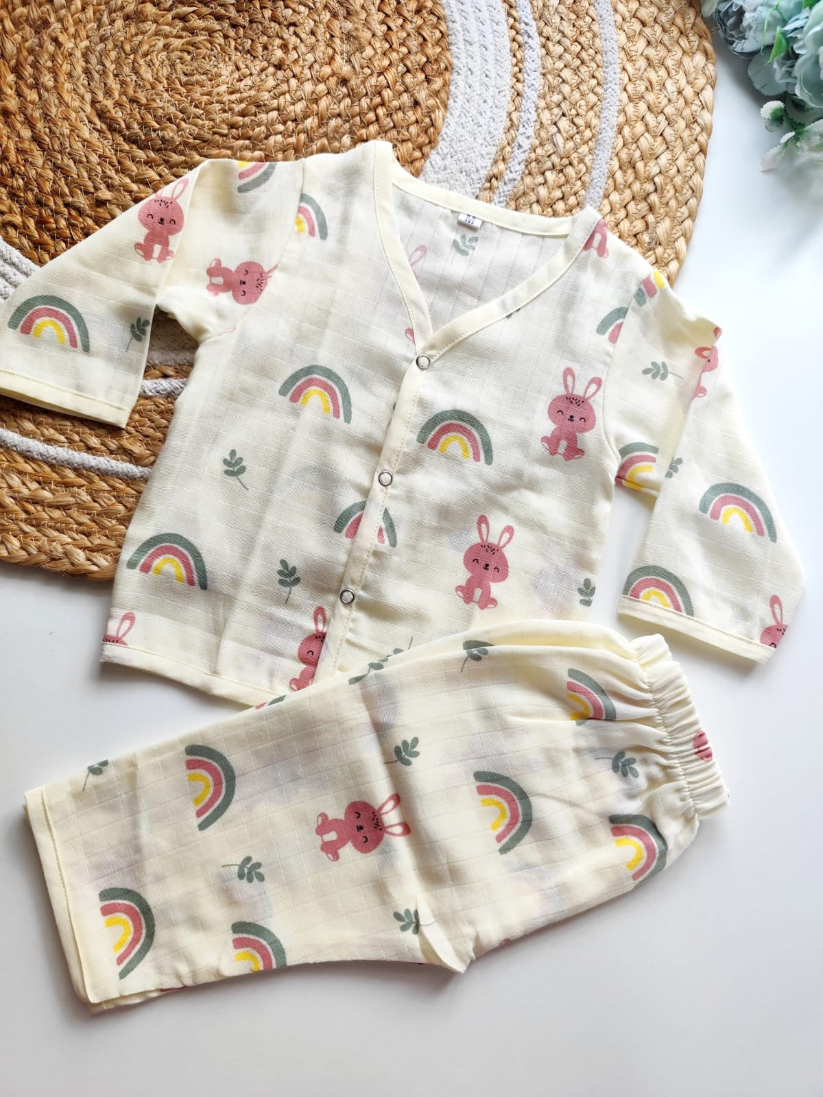 Muslin Night Suits - Beige Bunny