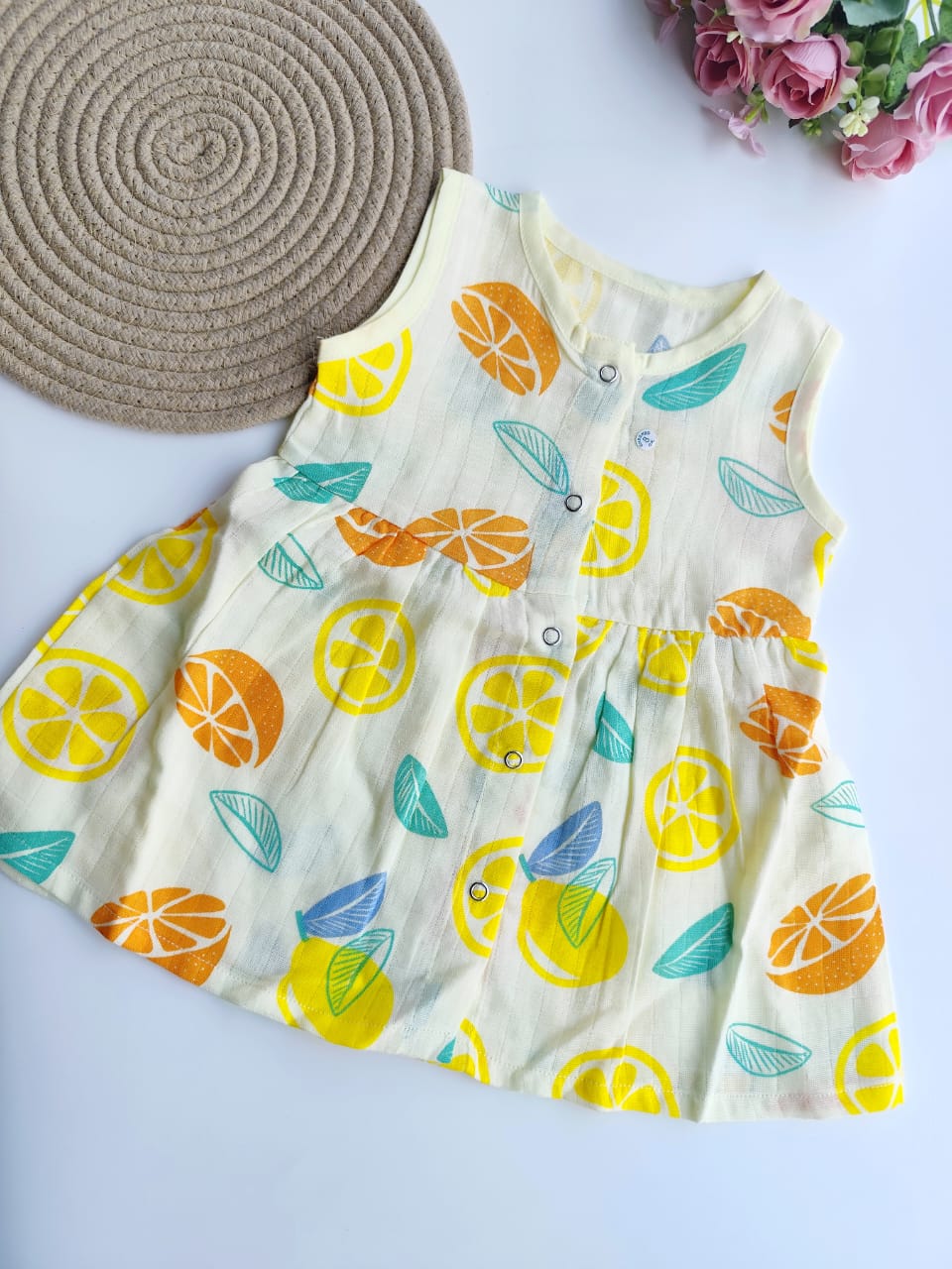 Muslin Frock - Lemon
