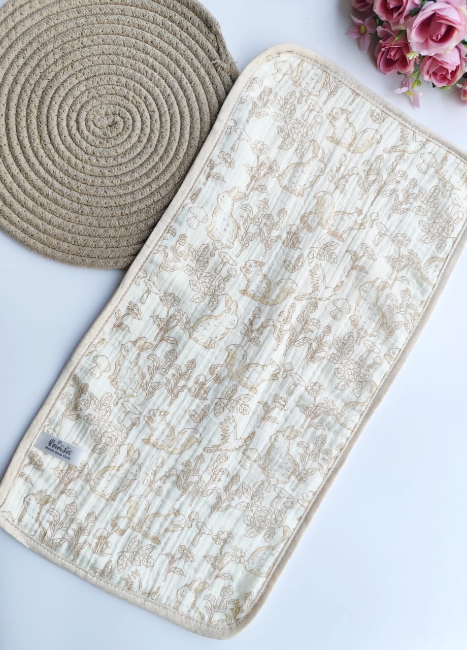Muslin 4 Layered Burp Cloth (Random Print)