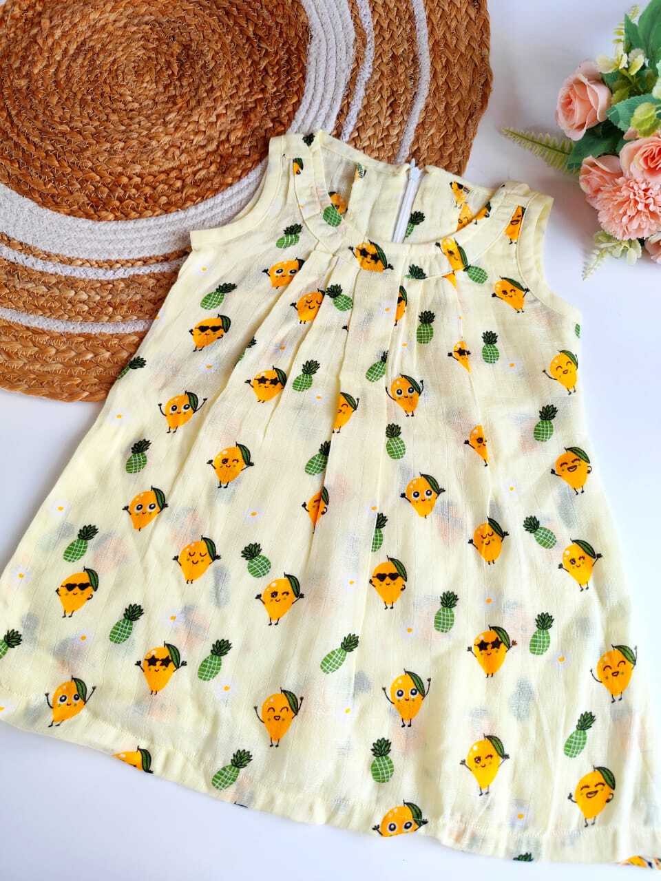 Colored Muslin Zip Frocks