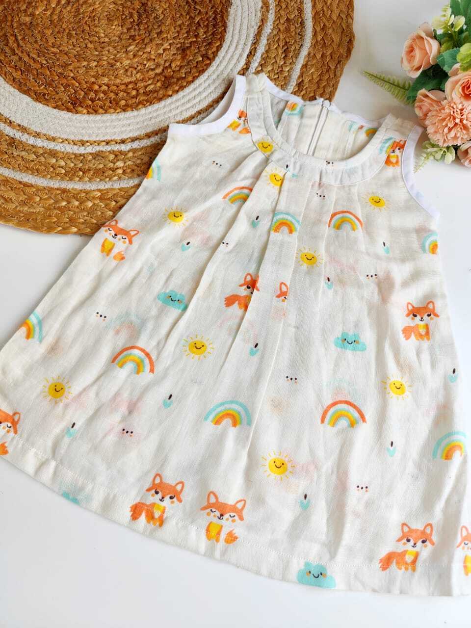 Colored Muslin Zip Frocks