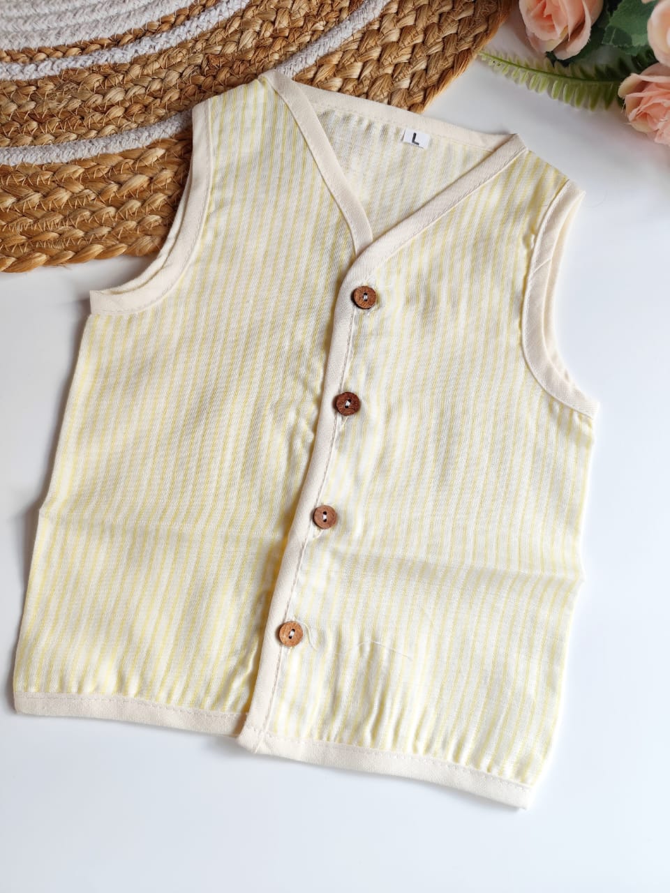 Muslin Striped Jablas - Yellow