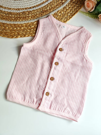 Muslin Striped Jablas - Pink