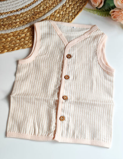 Muslin Striped Jablas - Peach