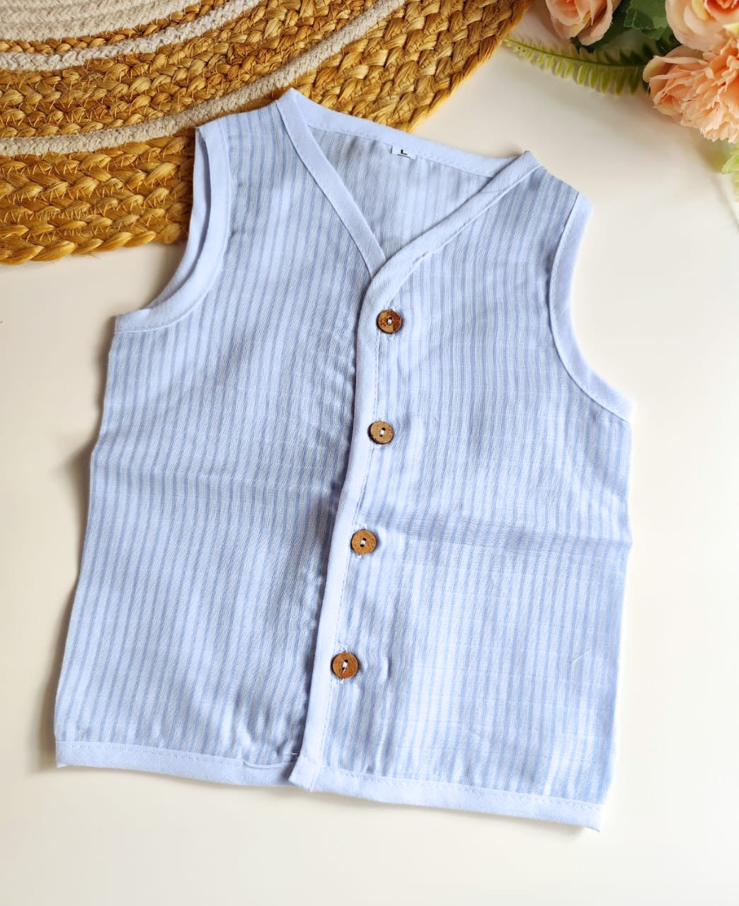 Muslin Striped Jablas - Blue