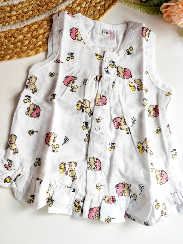 Muslin Frill Frock - Chicken