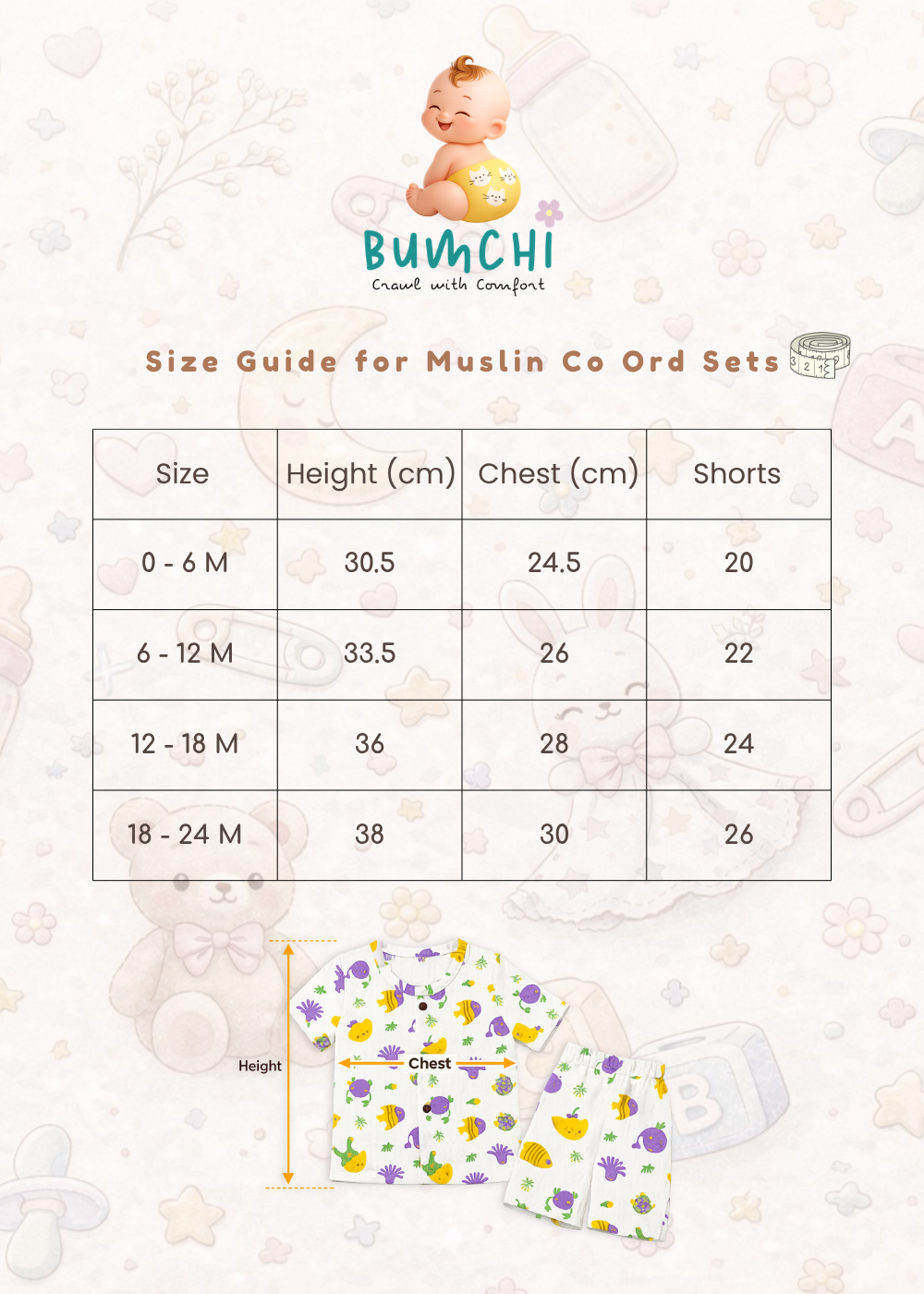 Muslin Half Sleeve Co Ord Set - Rainbow