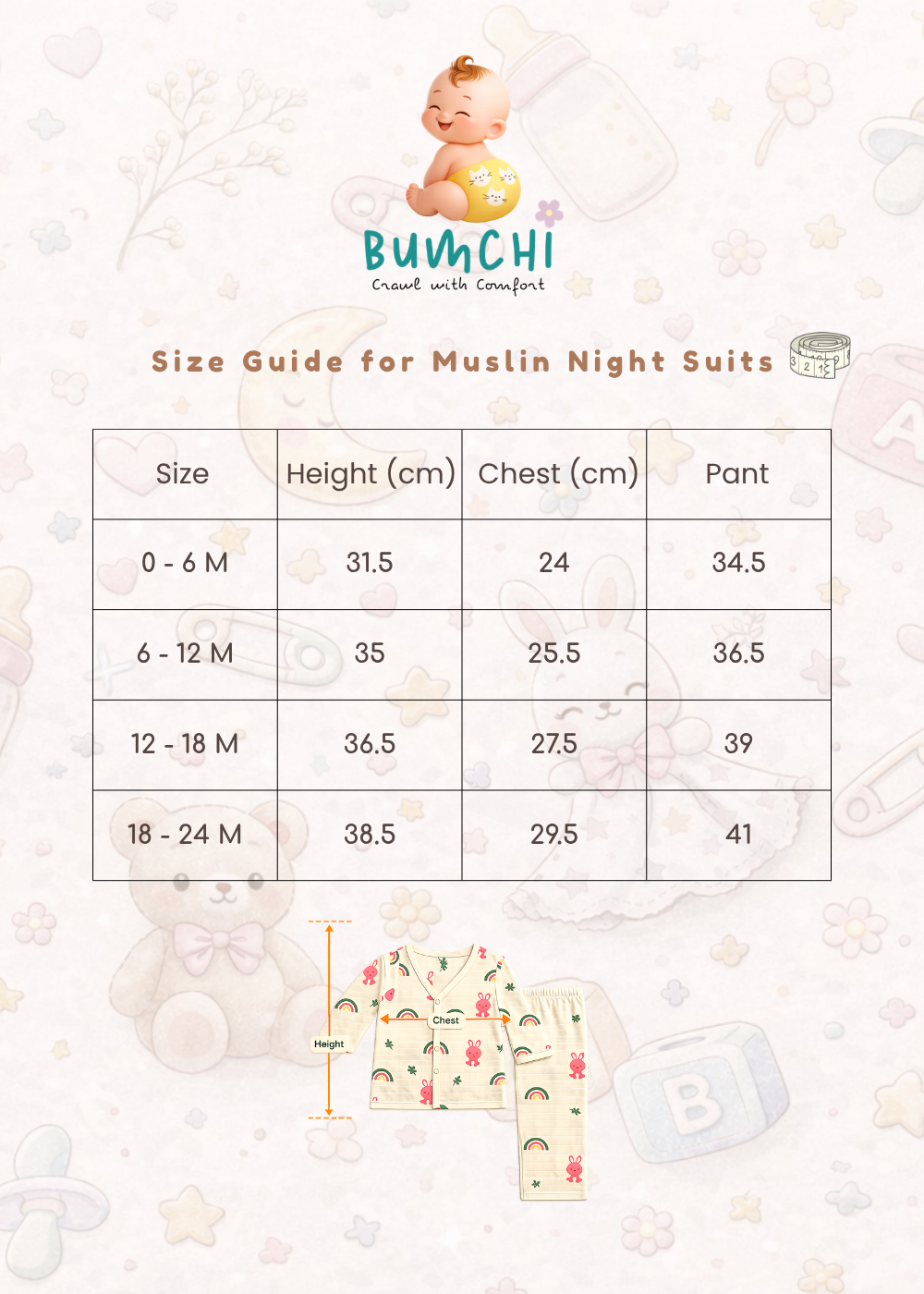 Muslin Night Suits - Rabbit