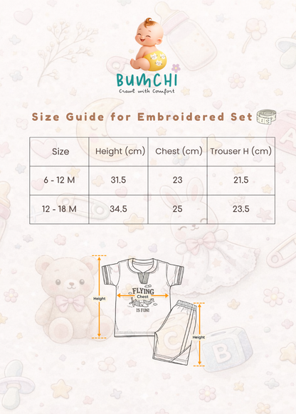Embroided T-shirt Trouser Set