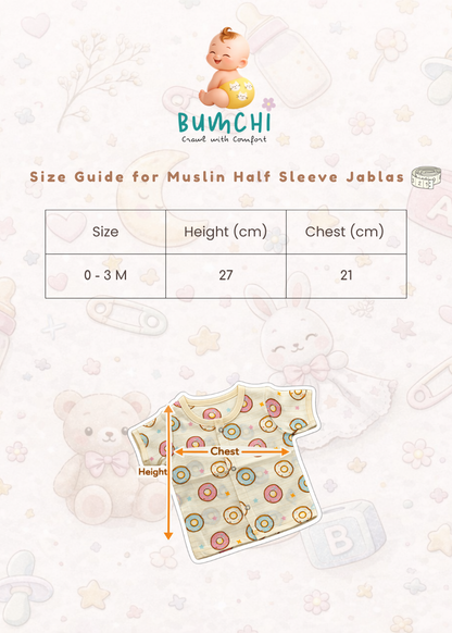 Muslin Half Sleeve Jablas ( 0 - 3 M) - Penguin