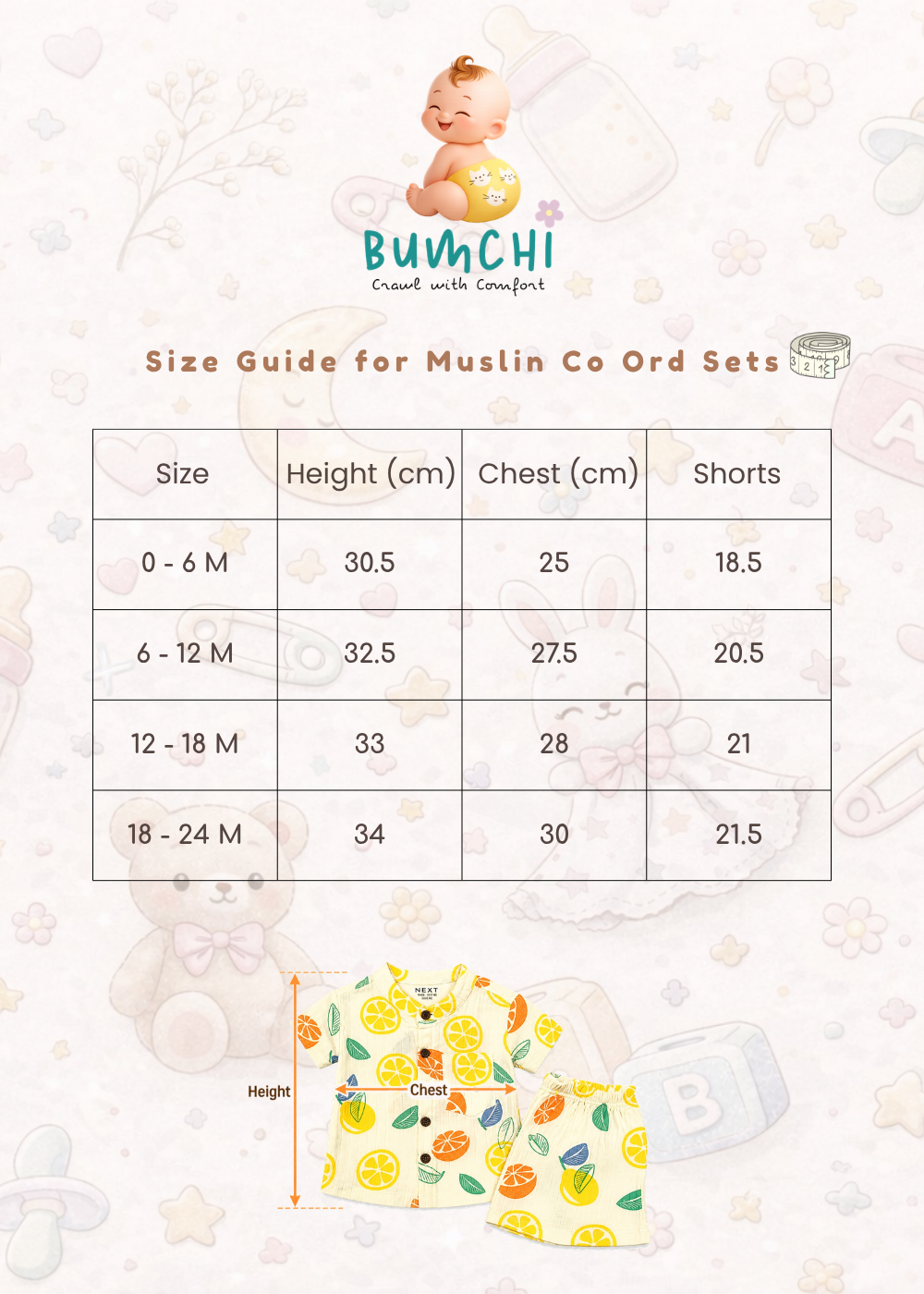Muslin Collared Co Ord Set - Beige Bunny