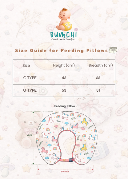 Organic Cotton Feeding Pillow - Geometric Print (C Type)