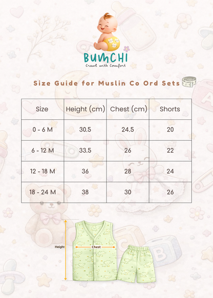 Muslin Sleeveless Co Ord Set - Breakfast
