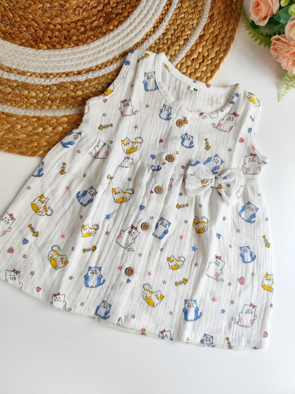 Muslin Hip Cut Frock - Kitty