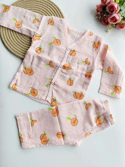 Colored Night Suit - Pink Peach