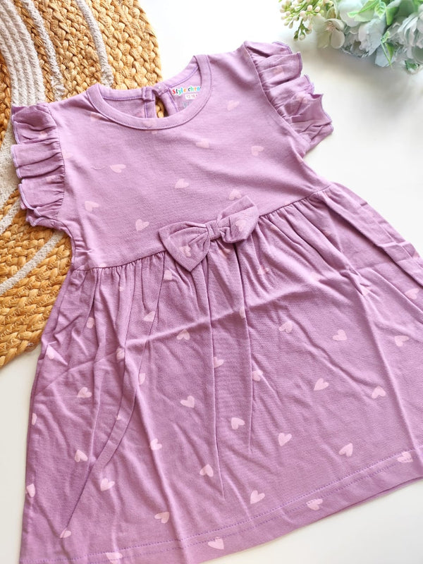Lilac Frill Sleeve Frock