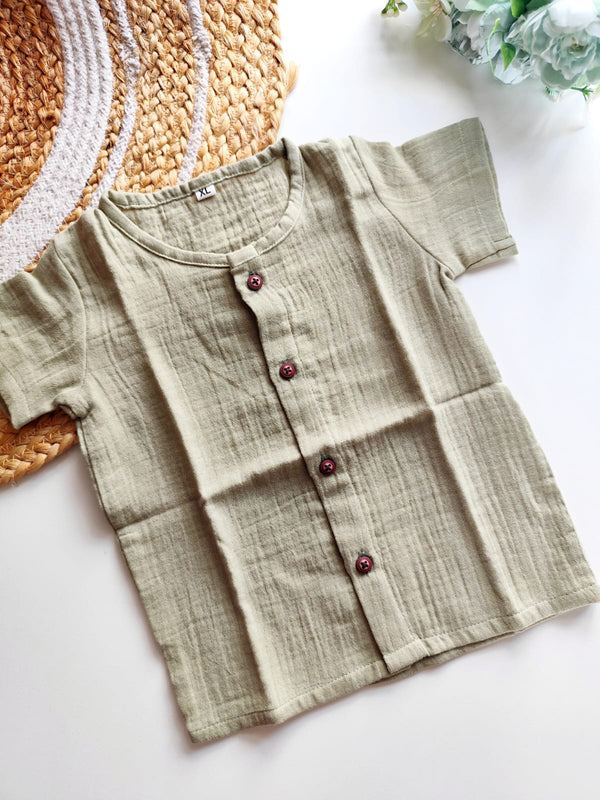Muslin Half Sleeve Jabla - Sage Green