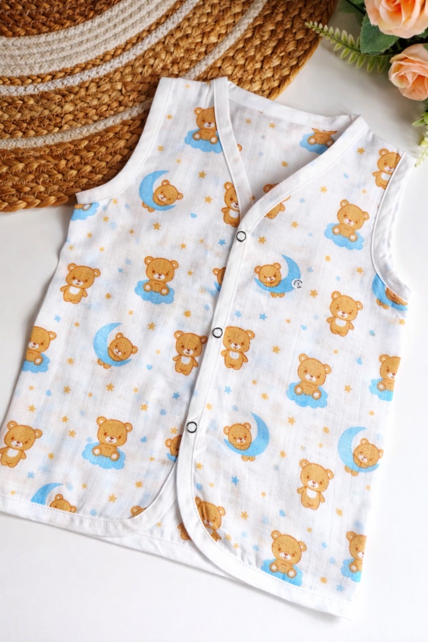 Muslin Button Jablas - Bear