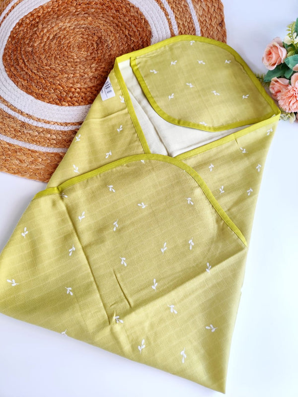 Colored Muslin Hooded Towel - Green