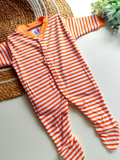 Jumpsuit - Orange and White Stripes