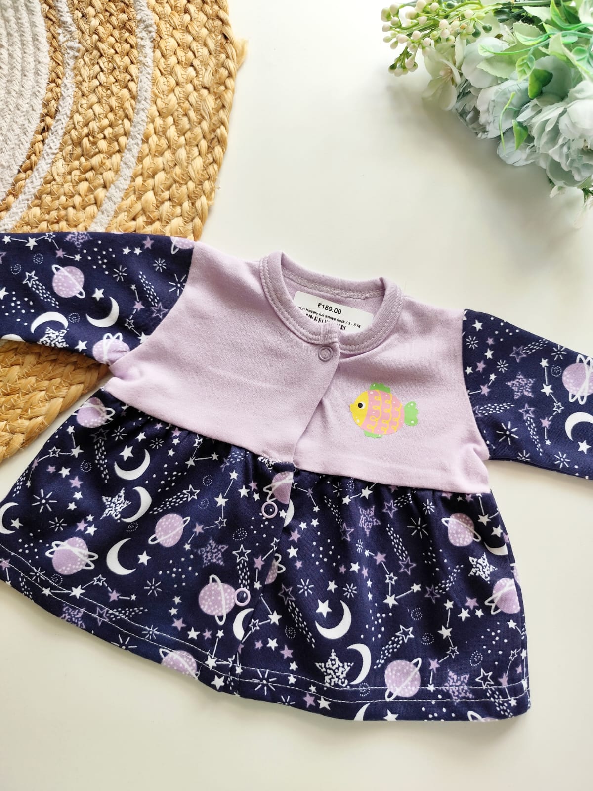 Pack of 3 Full Sleeved Frocks (Random Prints)
