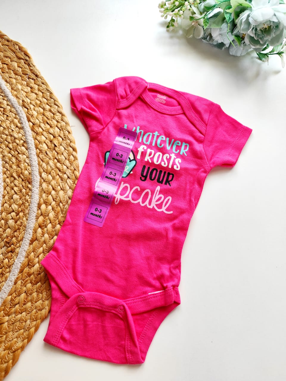 Onesies - Hot Pink Frosted Cupcake