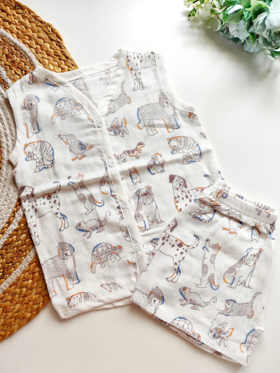 Muslin Co Ord - Animal Friends