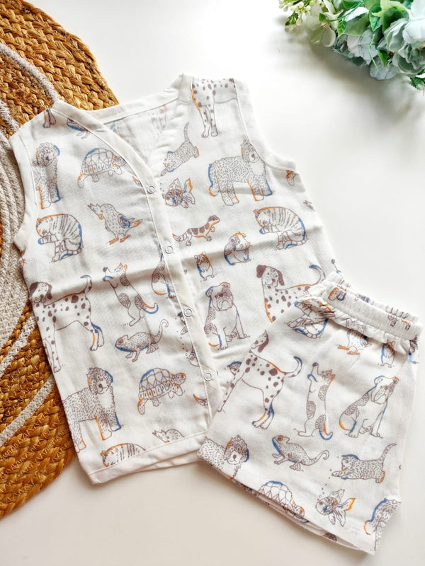 Muslin Co Ord - Animal Friends