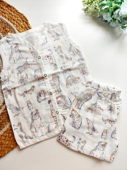Muslin Co Ord - Animal Friends
