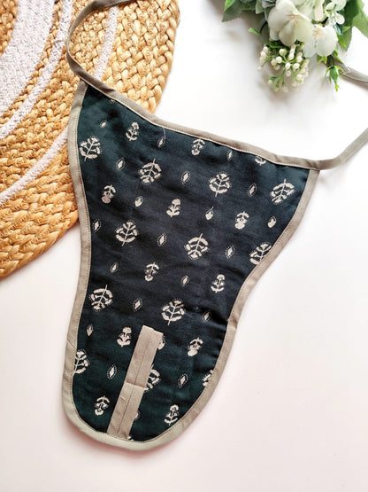 Muslin 3 Layered Nappies - Green Motifs