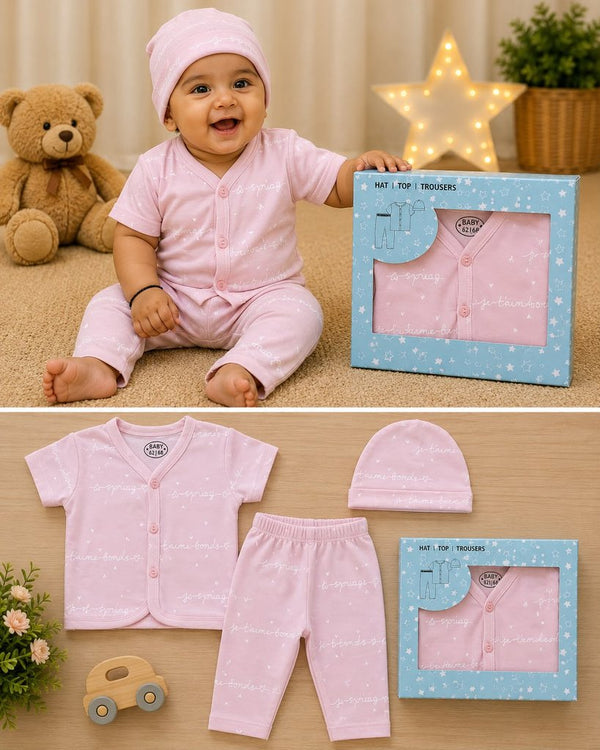 Pink French Script Print