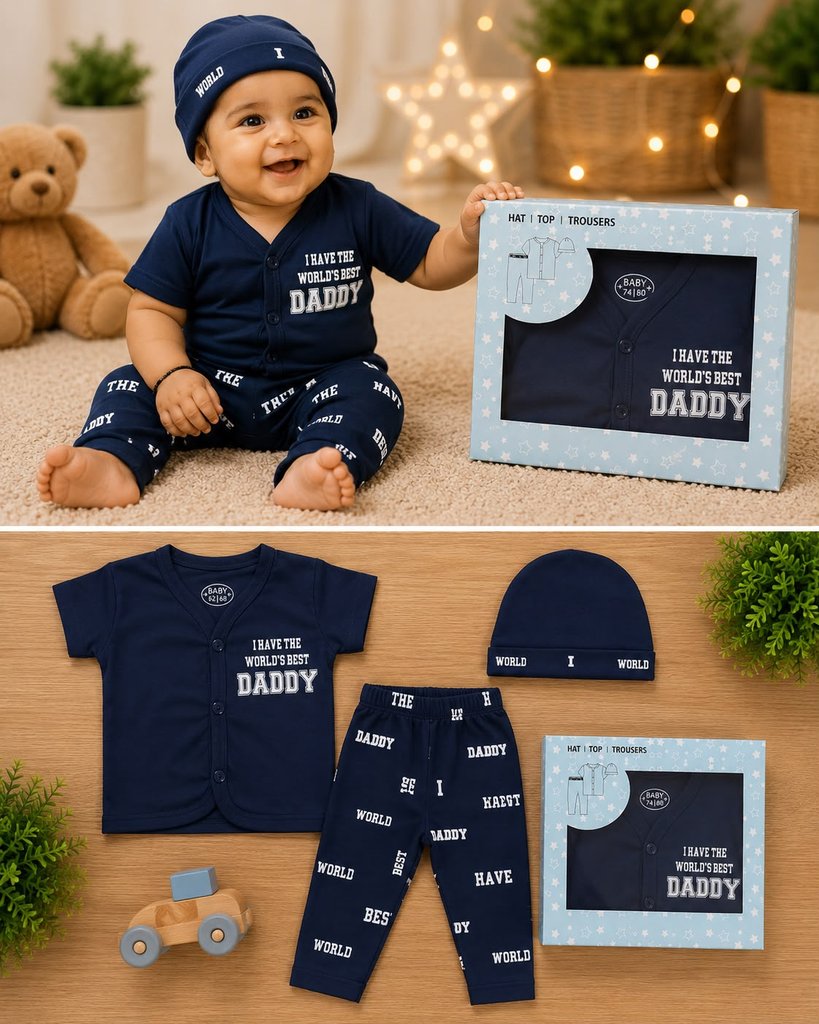 Navy Blue 'World's Best Daddy'