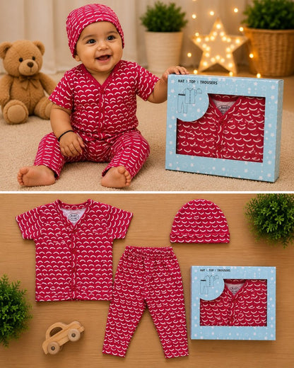 Red Wavy Print