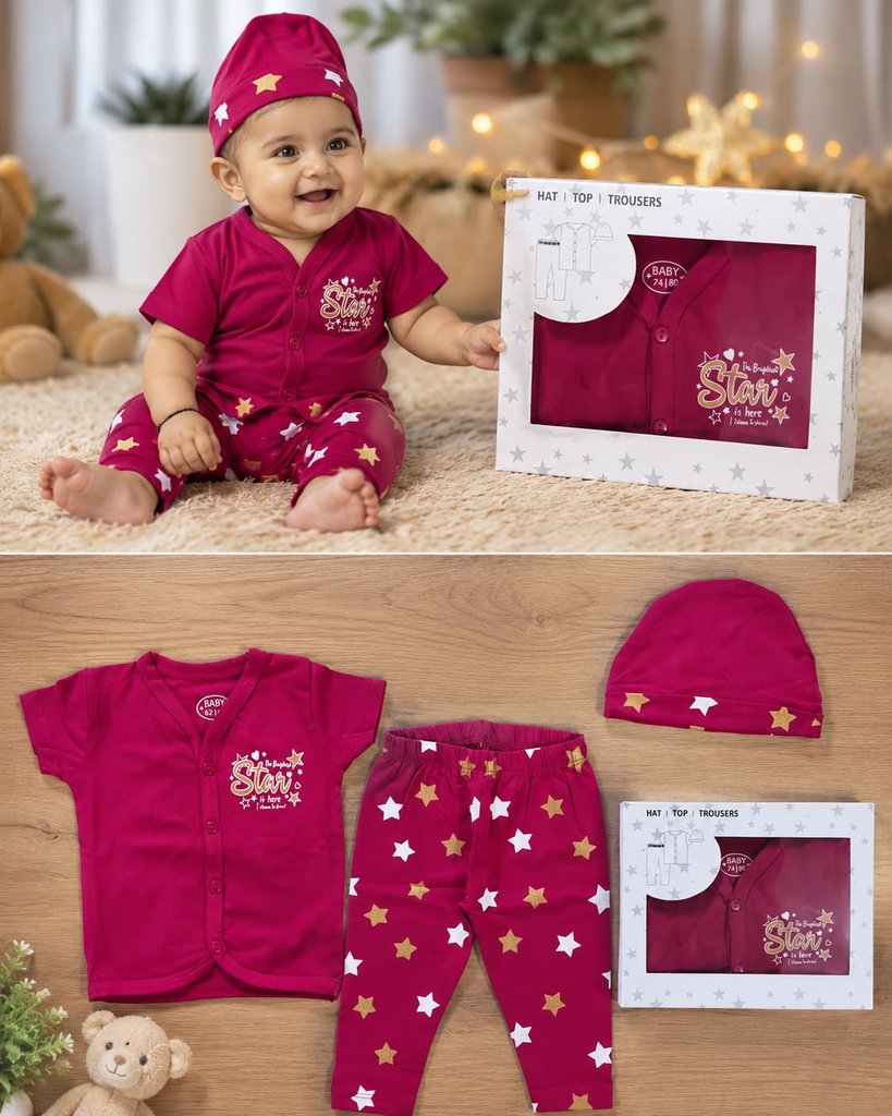 Magenta Star Print