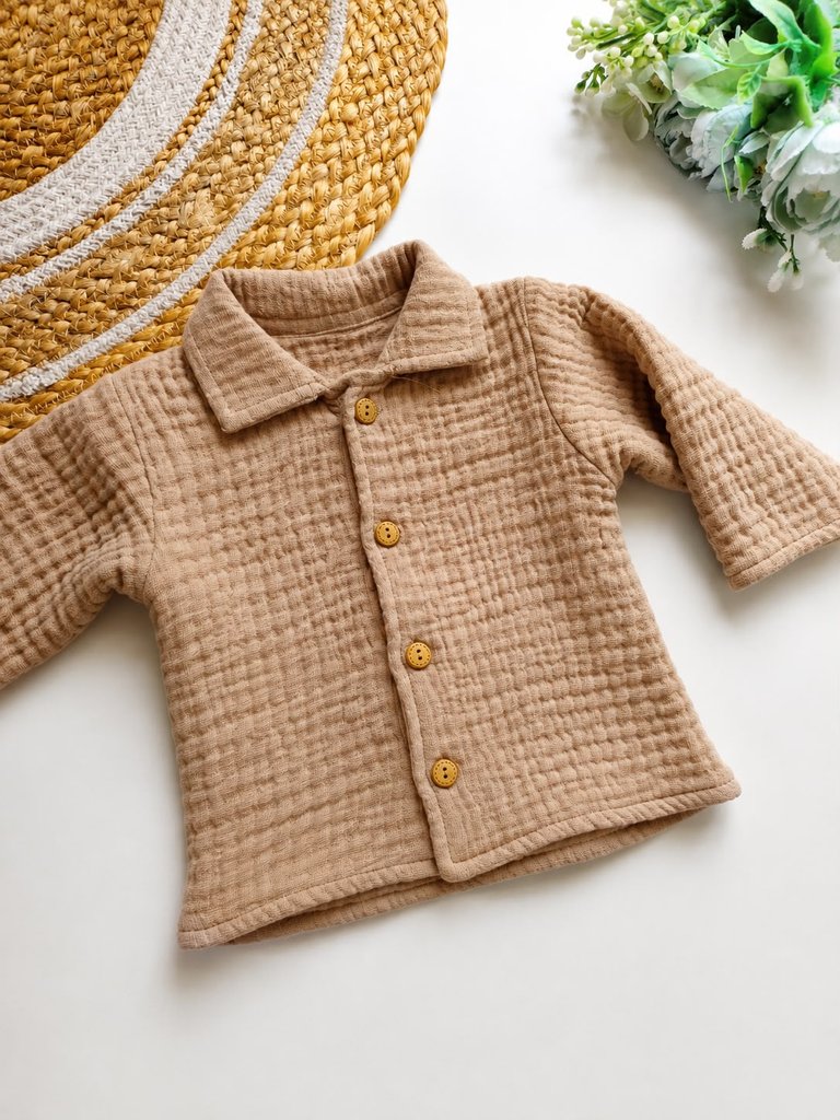 Muslin 4 Layered Sweater -Beige Brown