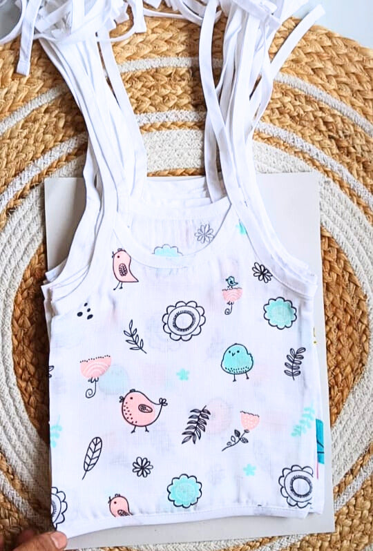 Muslin Knot Jablas (0 - 3 Months) - Bird Print image