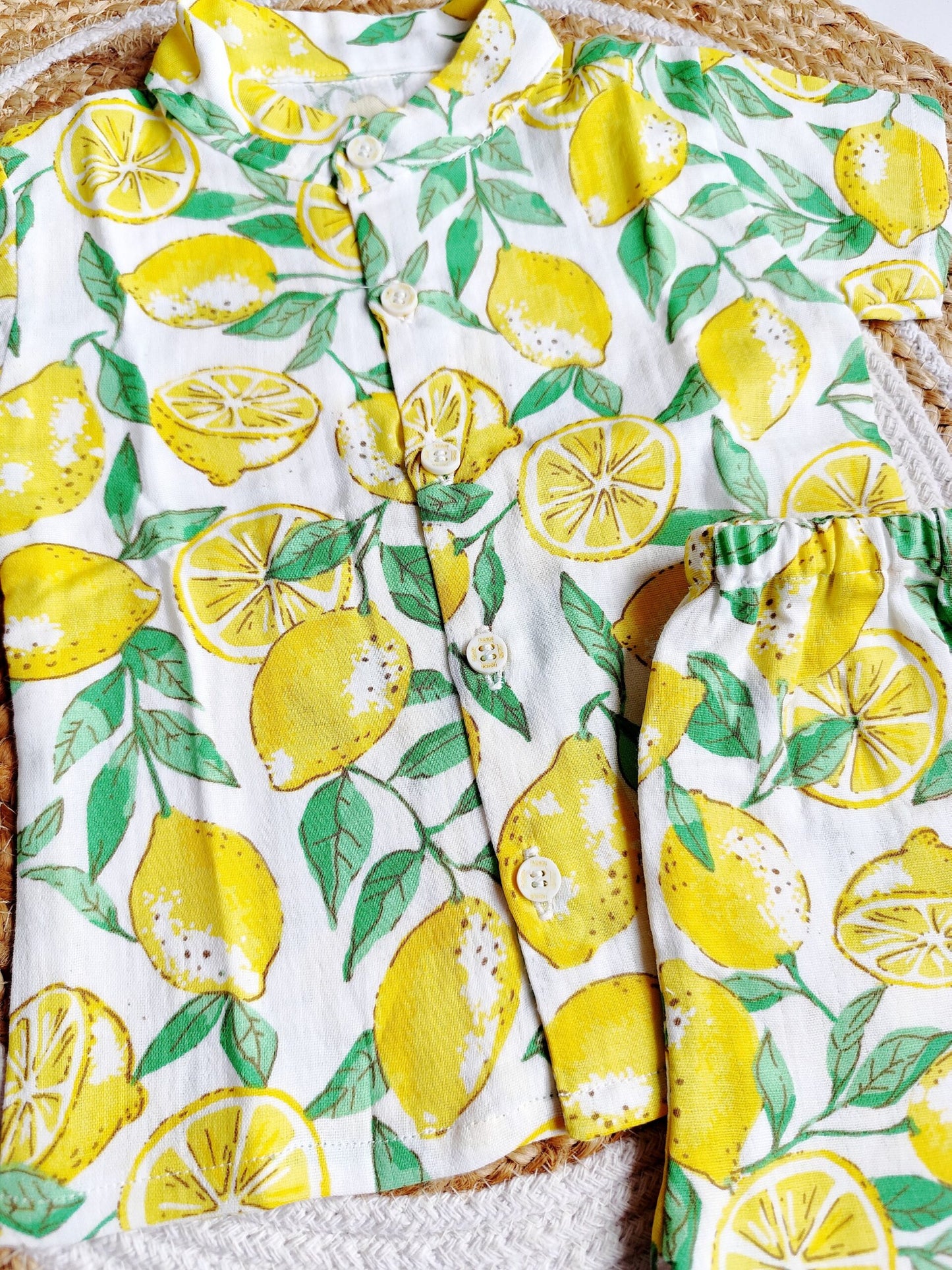 Exclusive Muslin Co-ord Set - Lemon Print image 1