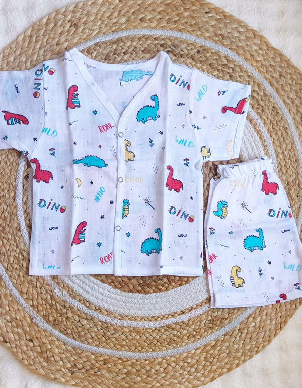Muslin Co ord Set - Dino Print