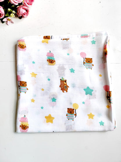 Muslin Swaddle - Bear Balloon Print image 1